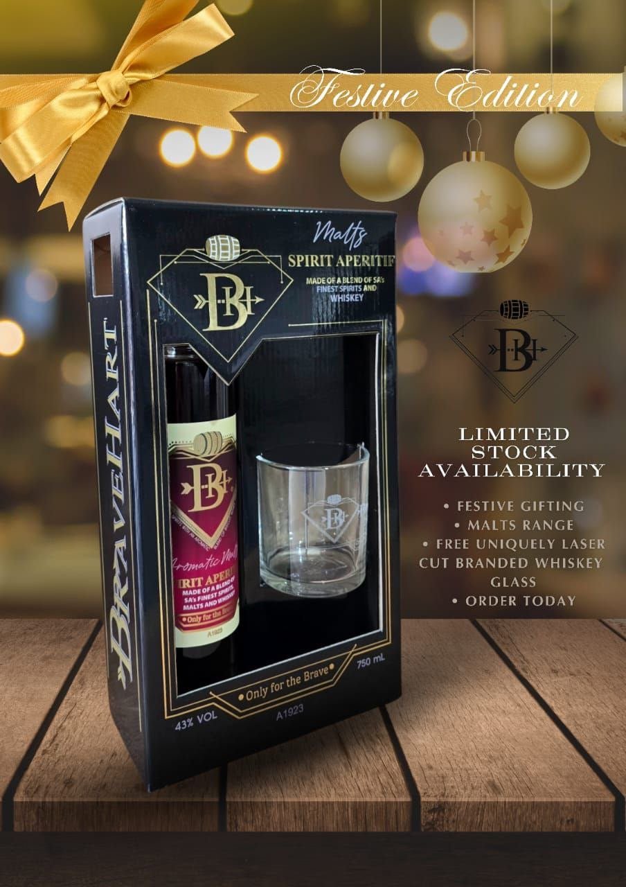 BraveHart Aromatic Malts Whiskey 750ml Gift Set
